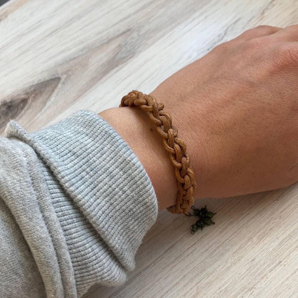 Genuine leather braided bracelet